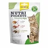 GimCat Nutri Pockets Country Mix - Knuspriger Katzensnack mit cremiger Füllung und funktionalen Inhaltsstoffen - 1 Beutel (1 x 150 g)