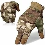 WTACTFUL Flexible atmungsaktive Taktische Handschuhe Einsatzhandschuhe Tatical Gloves Herren Vollfinger Touchscreen-Handschuhe Gilt für Kletter Radfahren Motorrad Jagd L CP Camo