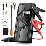FINIBO Starthilfe Powerbank für PKW, 6000A Starter Powerbank für 12V Fahrzeuge (Bis zu 10L Benzin/8L Diesel), Jump Starter Auto mit LCD Bildschirm, Springkabel, Autobatterie Ladegerät Eingang/Ausgang