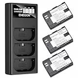 ENEGON LP-E6 Akkus (3×3000mAh) Inkl. 3-Slot Ladegerät mit LCD-Anzeige, Kompatibel mit Canon EOS 5D, EOS 5D Mark II,EOS 6D, 7D, 60D, 70D, 80D, 90D, XC10, XC15 Kamera