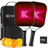 Sukeen Pickleball Schläger Set - 2 Fiberglas Premium Rackets Mit Handtasche für Anfänger und Profis
