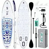 FunWater 10'6' SUP Board, aufblasbares Stand-Up Paddle Board Könnensstufen Einsteiger mit Anti-Rutsch Eva-Deck, Paddel, Pumpe & komplettem Zubehör
