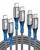 Silkland USB C auf USB C Kabel 60W 3Pack [50CM+1M+2M], 20V/3A PD 3.0 QC4.0 Ladekabel USB C für iPhone 16/15 Pro Max,Galaxy S25 Ultra S24 S23, iPad Pro/Air/Mini6, MacBook Pro/Air, Pixel, Swtich2