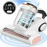 JIGOO J300 Milbensauger mit Staubmilben-Sensor und Intelligenter LED-Anzeige, 500W Milbenstaubsauger mit UV-Licht, Ultraschall, Für Allergiker, entfernt 99,9% Allergene von Matratzen, Betten und Sofas