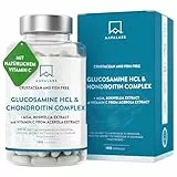 Glucosamin Chondroitin hochdosiert 1500mg + MSM Kapseln hochdosiert - Glucosamin Chondroitin MSM Komplex +Boswellia & natürliches Acerola Vitamin C Ohne Krustentieren & Fisch - 180 Kapseln