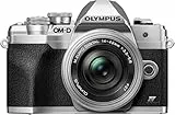 Olympus OM-D E-M10 Mark IV Micro-Four-Thirds-Systemkamera-Kit, 20 MP Sensor, 5-Achsen-Bildstabilisation, leistungsstarker AF, Wi-Fi, Silber inkl. M.Zuiko Digital ED 14 42mm F3.5 5.6 EZ Pancake Silber