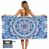 YanhXang XXL Strandtuch 160×80cm，Ultrafeine Faser Strandtuch sandabweisend, leicht und schnell trocknend, geeignet für Reisen, Sauna usw.