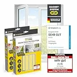 EASYmaxx Insect Protect Fliegengitter Fenster mit Magnetbefestigung | zuschneidbares Moskitonetz | Insektenschutz Fenster bis 130 x 150 cm | Mückenschutz Magnet - leichte Montage [2 Stück]