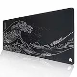 IMPACTRION Wave - Gaming Mauspad - XXL 900 x 400 - rutschfest - Wärmebehandelte Oberfläche für exaktes und schnelles Gleiten der Maus - einrollbar und wellenfrei