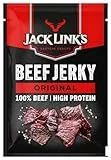 Jack Links Beef Jerky Original – 12er Pack (12 x 60g) – Trockenfleisch Eiweiß Snacks - High Protein Snack für Gym, Fitness, Outdoor - American Food für Menschen - Dörrfleisch Chips aus Rind Fleisch