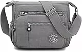 Womens Cross Body Bag Casual Umhängetasche Handtasche Multi Pocket Messenger für den täglichen Gebrauch Einkaufen (grau)