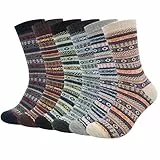 6 Pairs Mens Wool Socks, Thick Warm Thermal Socks for Winter