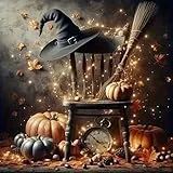 Huacan Diamond Painting Erwachsene Halloween Diamant Paintings Lanscape Bilder Voll Eckige Steine Strass Malerei für Home Wall Decor 30x30cm