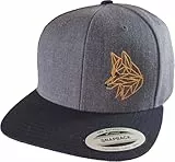 Baddery Cap Flexfit Snapback : Fuchs Skizze - Kappe Herren & Damen (Charcoal-Black)