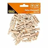 Mini Wäscheklammern Holz, 48 Stück, ca. 3,5 cm lang, zum Basteln, Dekorieren und Verzieren