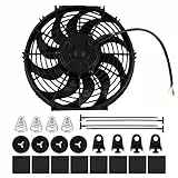 DOCAS 12 Zoll 12V 80W Universal Auto Kühlerlüfter Kühlgebläse, Auto Elektrischer Lüfter Motorlüfter Slim mit Montagesatz für Auto KFZ LKW