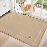 BEQHAUSE Fußmatte Innen, 80 * 120cm Schmutzfangteppich, Schmutzfangmatte Waschbar Eingang Matte Fussmatte für Front Hintertür, Eingang, Flur, Beige