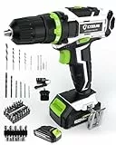 20V Professional Akkuschrauber, 3-in-1 Akkubohrer 2 Gang, Akku Bohrschrauber Set 60TLG mit 2,0Ah Akku, LDE Arbeitslicht, Hartstahlbohrer *11, Screwdriver Bit*36, Steckschlüssel*9, für Bohren/Schrauben