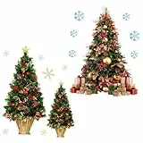 Amosfun 4 Stück Weihnachtsdekorationsaufkleber Urlaubsbaumfenster Tree Saisonal Dekor Baumfensterdekorationen Baum -diy -abziehbilder Weihnachtsbaumform Weihnachtsbaum Einfach Pvc