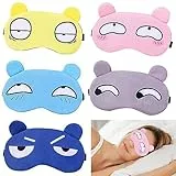 5 Stück niedliche Schlaf-Augenmaske, Schlaf-Augenmasken, Cartoon-Muster, Druck-Augenabdeckungen, Schlaf-Augenmaske, Schattenabdeckung, universelle Daydream-Schlafmasken, für Damen, Herren, Kinder