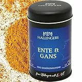 Hallingers Ente & Gans - Gewürz-Mischung für Ente, Gans & Fasan (Dose) - Geschenk im Sommer & als perfektes Grillgeschenk | Neues Zuhause Ruhestand Genesung