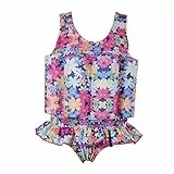 Gifts Treat Mädchen Badeanzug Einteiler Baby Mädchen Sonnenschutz Badebekleidung UPF 50+ (Bunte Blume, S)