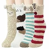 YSense Snug Kuschelsocken Damen Flauschige Kuschel Socken Haussocken Warme Bettsocken Damensocken Weihnachten Geschenk Dicke Flauschsocken Weihnachtssocken Wintersocken für Mädchen 37-42