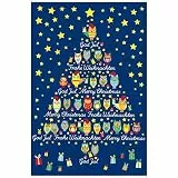 Susy Card 40030036 - Grußkarte Weihnachten, Eulen, 1 Stück