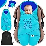 KIDIZ® Baby Einschlagdecke Babyschale Winter Herbst Babydecke mit Tasche Universal Fußsack kompatibel mit Maxi-Cosi, Römer, Buggy, Kinderwagen & Autositz isolierend gegen Wind, Nässe & Kälte