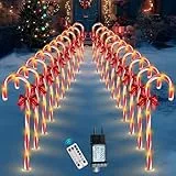 HELESIN Lichterkette Zuckerstangen Weihnachtsdeko Aussen 20 Stück, 12 Modi Timer Christbaumschmuck Zuckerstangen Beleuchtet Außen mit 120 LED, Wasserdicht Weihnachtsbeleuchtung Außen fur Garten Deko