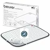 Beurer Heizkissen HK 41, kuscheliges Wärmekissen mit 3 Temperaturstufen und Abschaltautomatik, maschinenwaschbar, made in Europe, weiß / grau, 44 x 33 cm
