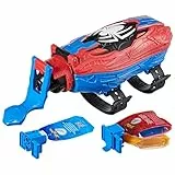 Spider-Man Marvel Real Webs Super Web-Blaster, 2-in-1 Blaster, Rollenspielzeug, Kostüm, Spielzeug, Rot und Blau
