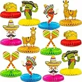 Goiern Yuxukuzeq 12 STK. Fiesta Mexikanische Tischdeko Centerpiece 8 Zoll Papier Cinco De Mayo Party Tisch Honeycomb Für Mexiko Themen Taco Geburtstag Tag Der Toten Fest Dekoration Zubehör