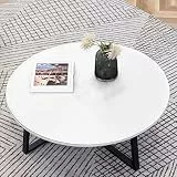 Fnho Tischdecke Größe wählbar,waschbare Küchentischabdeckung,Rundes PVC-Leder-Tischset, ölbeständige und waschbare Tischdecke, weiß, 90 cm Durchmesser