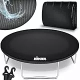 KIDUKU Trampolin Abdeckung 244-427cm | Regenabdeckung wetterfest, reißfest & UV-beständig | Outdoor Wetterschutzplane (427 cm, Schwarz)
