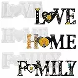 ADAKEL 3 Stück Silikonform Gießformen, Love Home Family Epoxidharz Formen 3D Harz Gießen Formen Set für DIY Schmuck, Home Dekoration und Tisch Dekoration