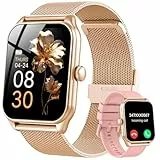 Smartwatch Damen mit Telefonfunktion, 1,83' Zoll Touchscreen Fitness Tracker, 120+ Sportmodi, IP68 Wasserdicht Smart Watch mit Herzfrequenz, Schlafmonitor, Schrittzähler für iOS Android (Roségold)