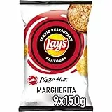 Lay's Pizza Hut Margherita Geschmack - Knusprig gewürzte Kartoffelchips für eine gelungene Party (9 x 150 g)