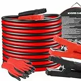 MAMIZO 6m 50mm² 3000A Überbrückungskabel, Startkabel Set Starthilfekabel, 12V/24V, den Schnellstart, mit Schutzhandschuhen, für PKW LKW kupferbeschichteten Aluminiumkabeln Starthilfekabel