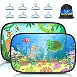 PEMOTech Sonnenschutz Auto Baby 2026 Upgrade【Mit Starken Saugnäpfen & Klebefolie】 ZERTIFIZIERTER UV-Schutz UPF50+,Sonnenschutz Auto Kinder für Heckscheibe & Seitenscheibe 51×31cm (2 Stück)