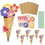 BETEAM Blumenstrauß-Bastelset, Blumenpapier-Bastelset, Blumenstrauß, Bastelblumen, Papierblumen, Bastelset für Muttertag, dankbares Geschenk, Schule, Zuhause, lustige Aktivitäten (24 Stück)