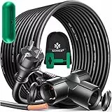 KESSER® Verlängerungskabel 15m Mehrfachstecker mit 3 x Schuko Stecker mit Schutzkappe - Outdoor - für Innenbereich Außenbereich - Verlängerung Verteilerkabel – 230 V IP44 - Baustellenkabel Stromkabel