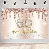 60. Geburtstag Dekoration für Frauen, Glitzer Roségold Stoff Schild Plakat 60 Geburtstagsfeier Deko, 60. Geburtstag Hintergrund Banner Frau