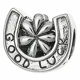 925 Sterling Silber Glücksbringer Hufeisen Blume Triumph Perle für europäische Charm-Armbänder