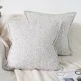 OYIMUA Grau Kissenbezug 40x40 2er Set Baumwoll Deko Kissenbezüge Sofakissen Hüllen Quadratisch Kissenhüllen Modern Dekokissen für Wohnzimmer Schlafzimmer