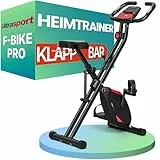 Ultrasport F-Bike Pro Ergometer Heimtrainer Fahrrad Klappbar Senioren Fitness Hometrainer Fahrrad Klappbar für Zuhause Fitnessbikes Trimmrad Home Trainer Spinning Indoor Exercise Bike Rot-Schwarz