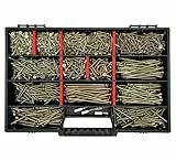 FRACKMANN Schraubenset 1345 Teile – Holzschrauben & Spanplattenschrauben 3x12 bis 4,5x80 – inkl. 4 TX Bits & Sortimentskoffer – Profiqualität Made in Germany