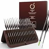 Pinturale Modellbau Pinsel Set | 17 Pinselset Für Detailliertes Malen | Inklusive Elegantes Etui | Pinsel Fein Ideal Für Miniaturen, Citadel, Warhammer, Ölfarben, Acrylfarben | Aquarell Pinsel Set