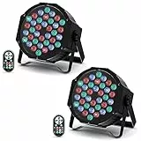 U`King 2 Pack RGB LED Par Strahler, 36 LED Bühnenlicht Partylicht mit Fernbedienung, Discolicht Scheinwerfer Bunt Beleuchtung für Moving Head DJ Party Show Bar Nebelmaschine Halloween Weihnachten