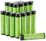 Amazon Basics 16er-Pack wiederaufladbare AAA-NiMH-Leistungsbatterien, 800 mAh, 1,2 V, bis zu 1000x wiederaufladbar, vorgeladen